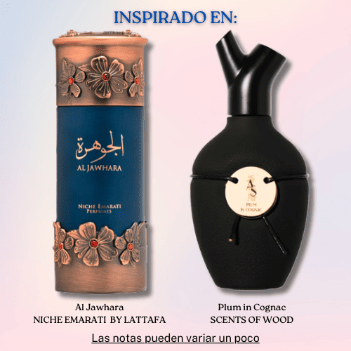 Al Jawhara EDP 100 ML Unisex - Niche Emarati by Lattafa - (Inspirado en Plum in Cognac)