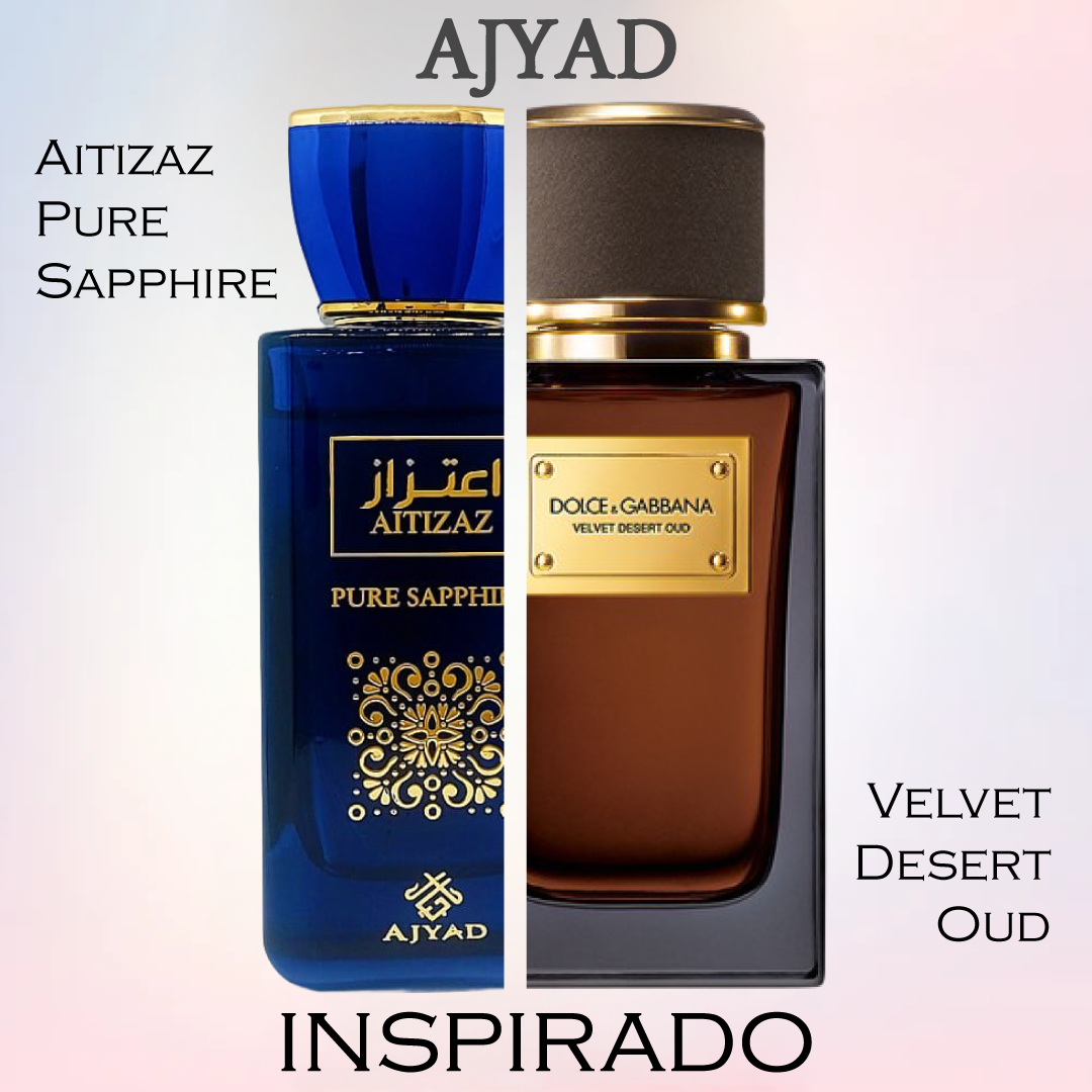 Aitizaz Pure Sapphire EDP 100 ML Unisex - Ajyad (Inspirado en Velvet Desert Oud)