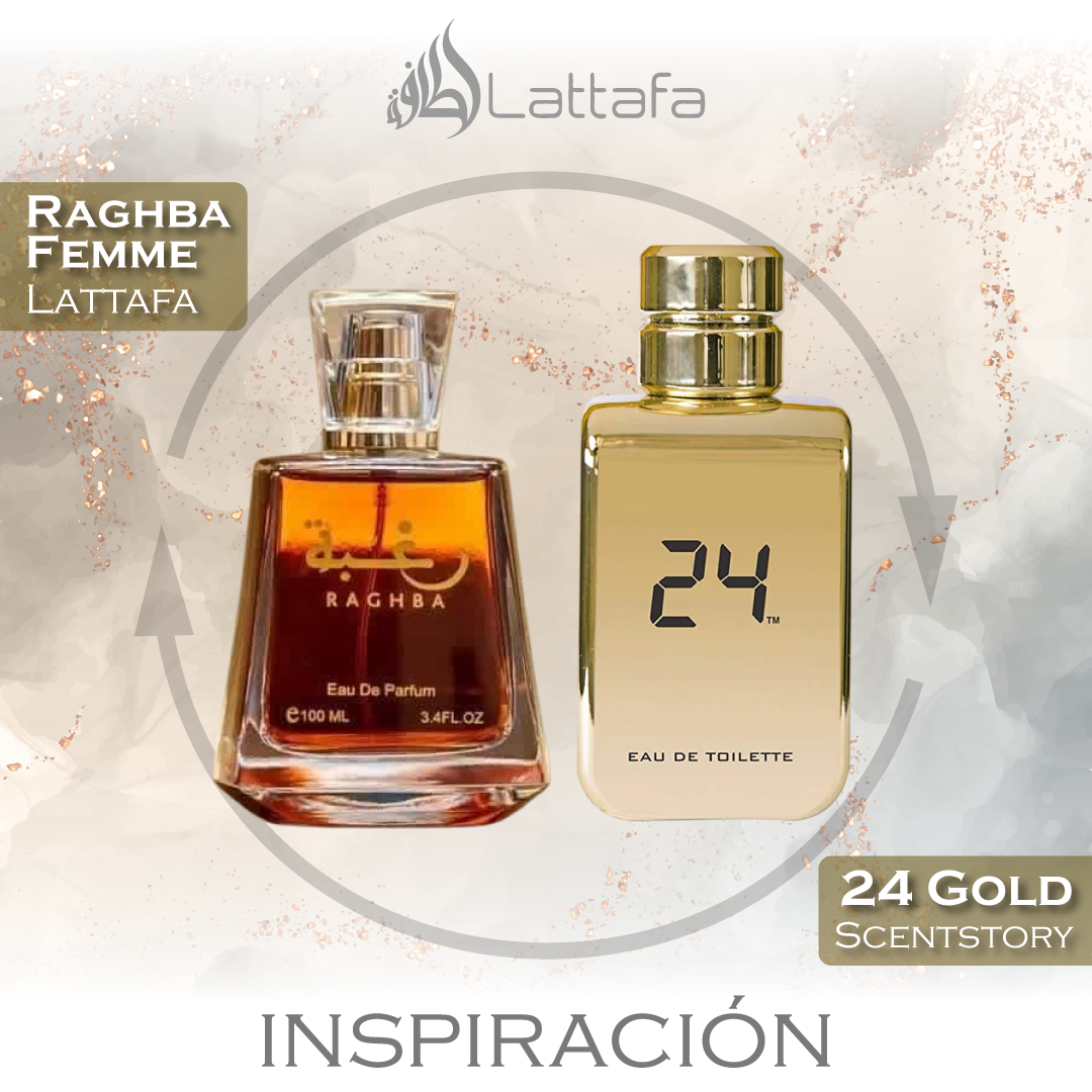 Raghba Femme EDP 100 ML for Women - Lattafa - (inspirado en 24 gold 24 Scentstory)