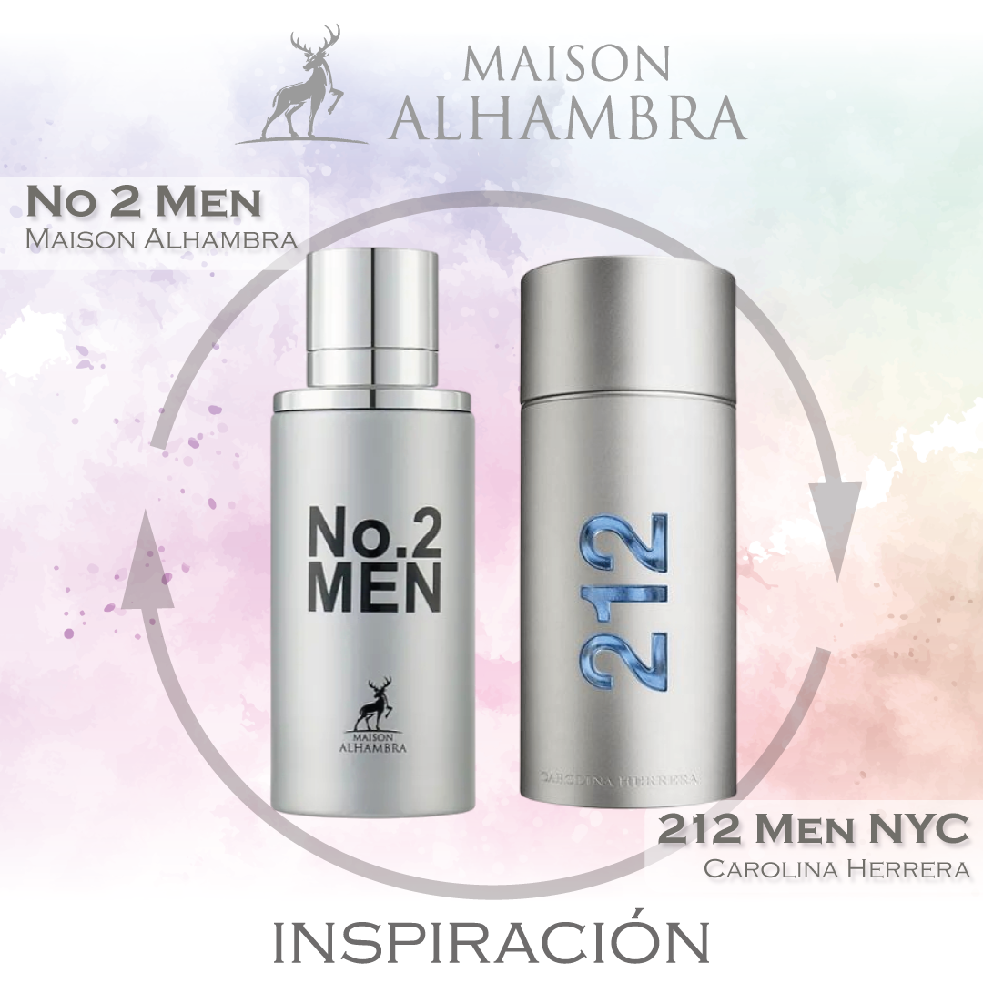 No 2 Men EDP 80 ML for Men - Maison Alhambra (Inspirado en Carolina Herrera 212 Men NYC)