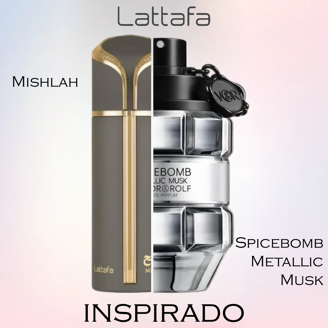 Mishlah EDP 100 ML Unisex -  Lattafa - (Inspirado en Spicebomb Metallic Musk)