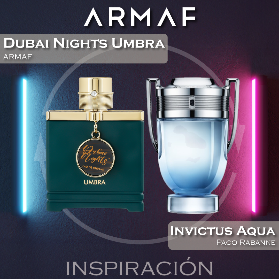 Dubai Nights Umbra EDP 100 ML Unisex -  Armaf (Inspirado en Paco Rabanne Invictus Aqua (versión 2018)