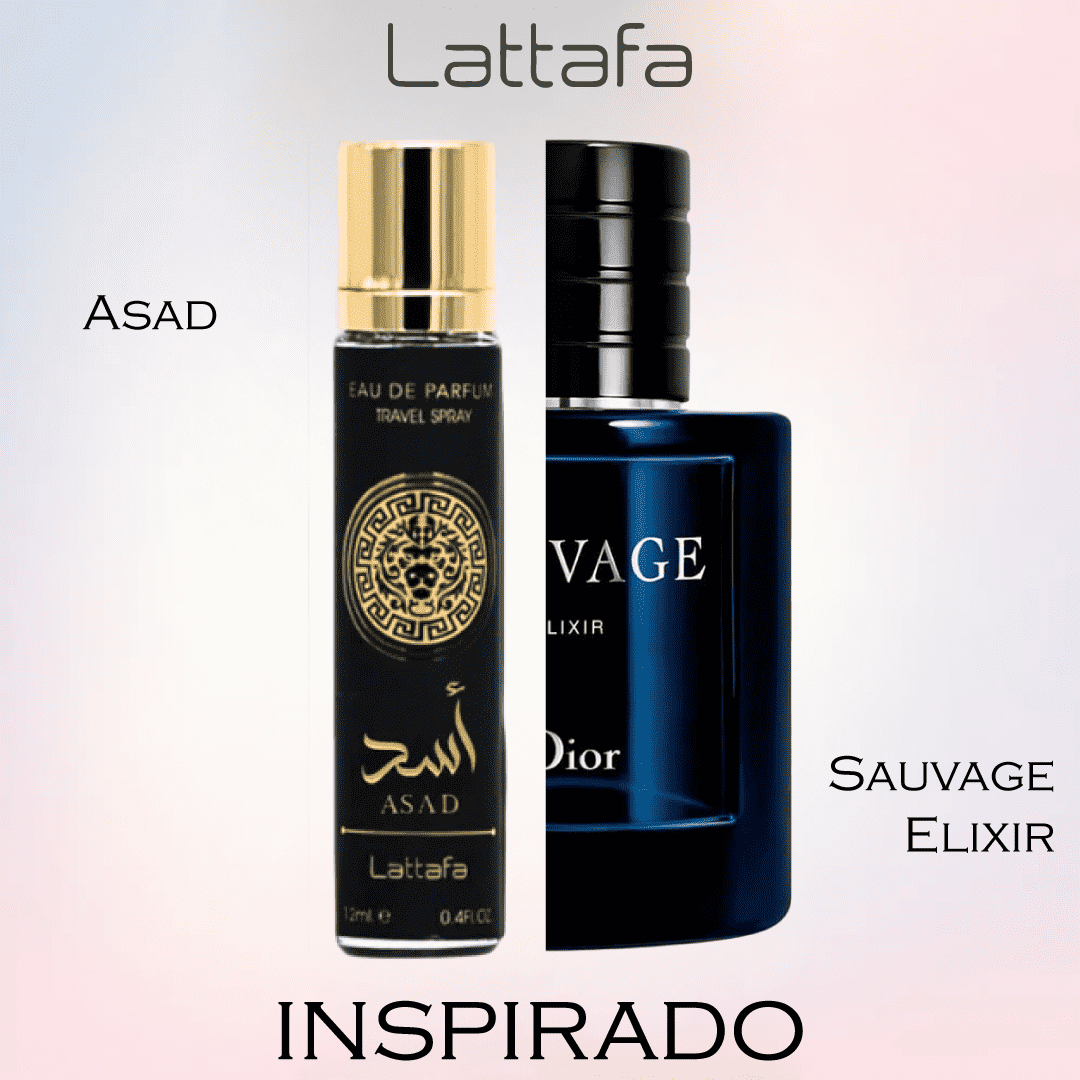 Asad EDP 12 ML Travel Spray for Men - Lattafa - (Inspirado en Sauvage Elixir)