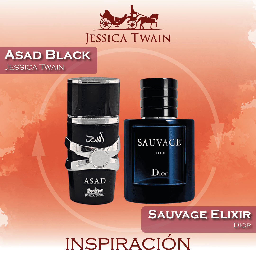 Asad Black EDP 25 ML  for Men - Jessica Twain - (Inspirado en Sauvage Elixir)