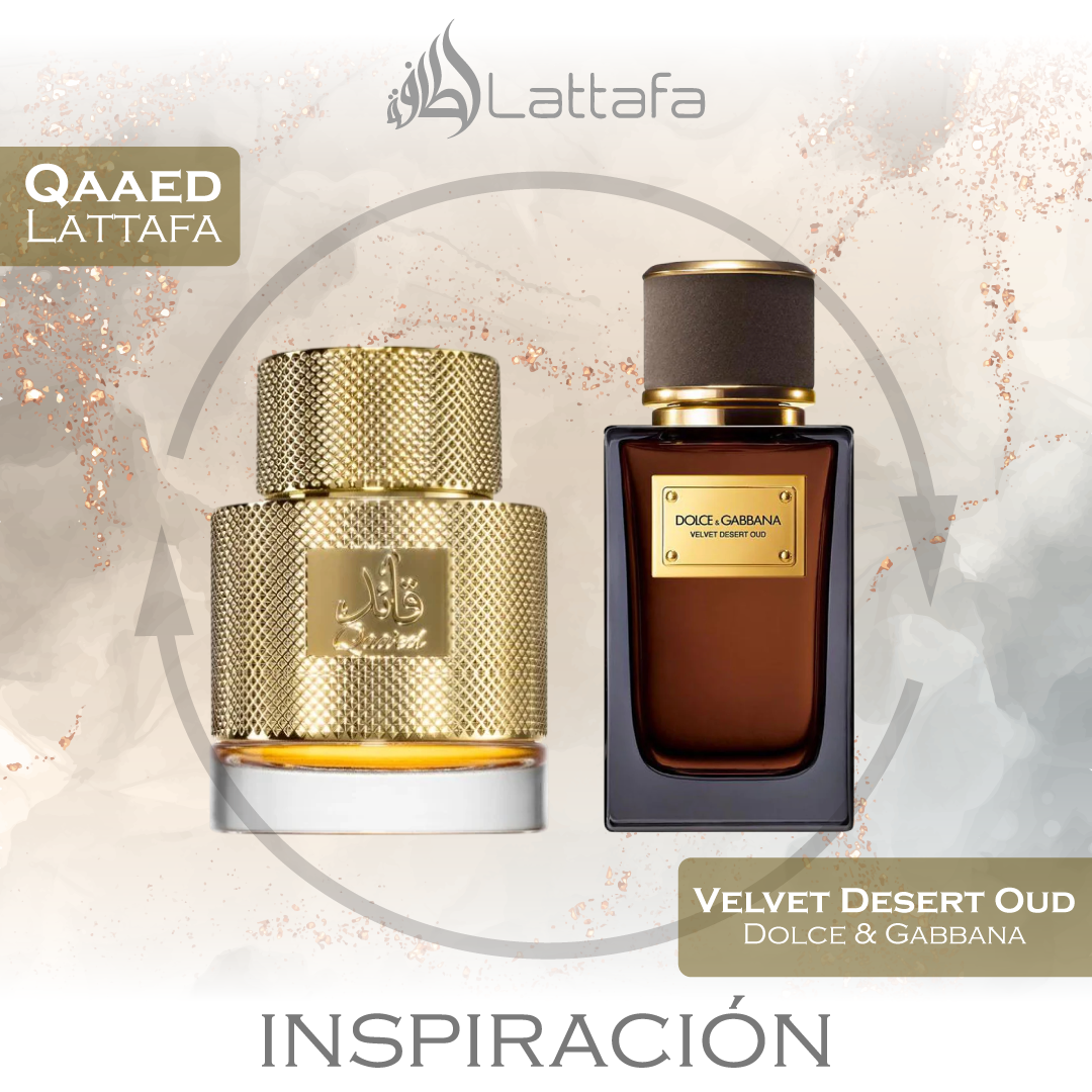 Qaaed  EDP 30 ML Unisex - Lattafa - (Inspirado en Velvet Desert Oud Dolce & Gabbana)