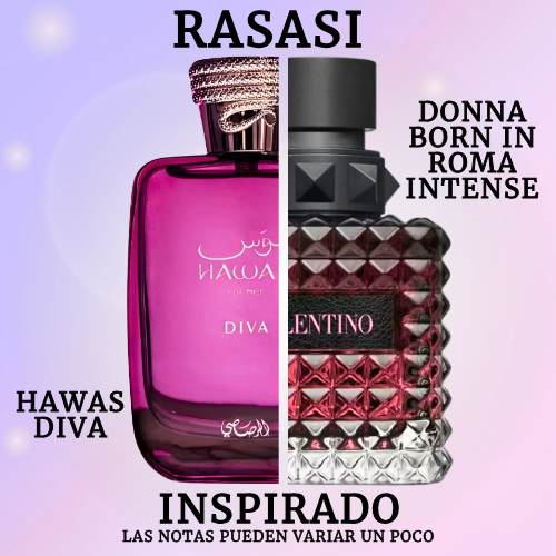 Hawas Diva For Women EDP 100 ML - Rasasi - (Inspirado en Valentino Donna Born In Roma Intense de Valentino)