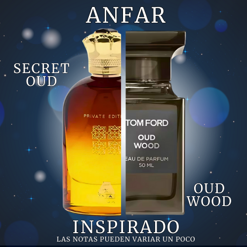 Secret Oud EDP 100 ML Unisex - Anfar (Inspirado en Oud Wood)