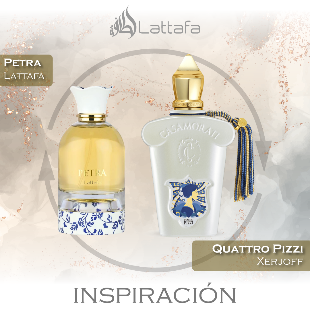 Petra  EDP 100 ML Unisex - Lattafa - (Inspirado en Quattro Pizzi de Xerjoff Casamorati).