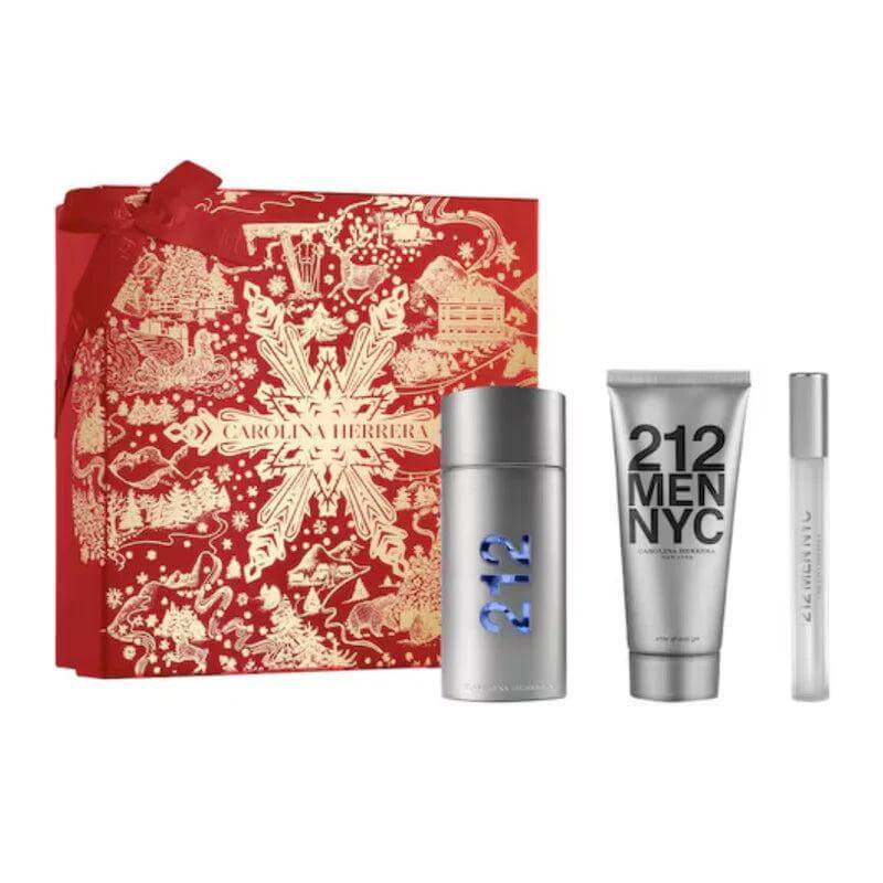 212 Men EDT 100 ML + After Shave Gel 100 ML + Travel 10 ML - Estuche - Carolina Herrera