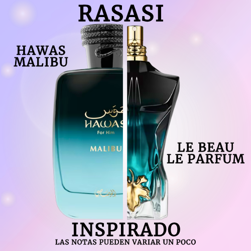 Hawas Malibu EDP 100 ML Unisex - Rasasi - (Inspirado en Le Beau Le Parfum)