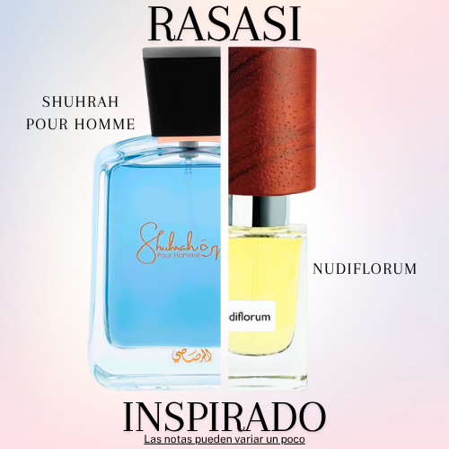 Shuhrah Pour Homme EDP 90 ML - Rasasi - (Inspirado en Nudiflorum de Nasomatto)