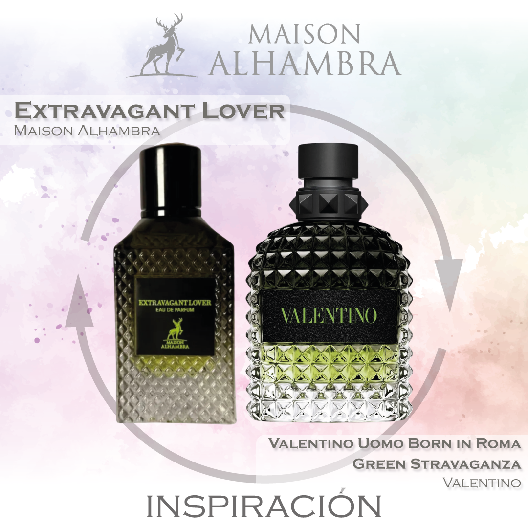 Extravagant Lover EDP 100 ML For Men -Maison Alhambra - (Inspirado en Valentino Uomo Born In Roma Green Stravaganza)