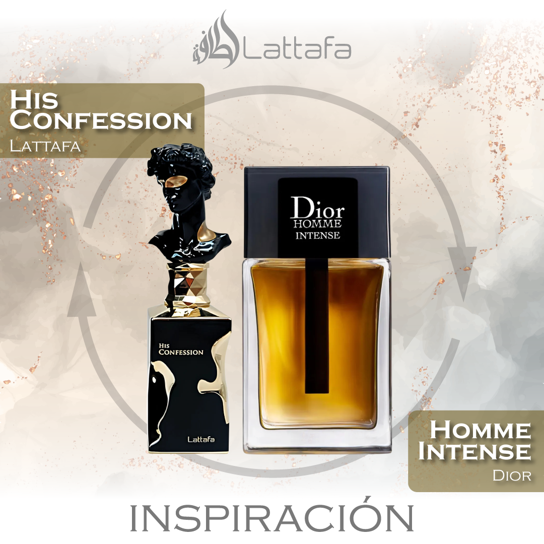 His Confession EDP 100 ML for Men - Lattafa - (Inspirado en Dior Homme Intense)