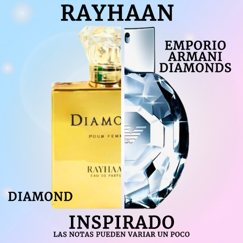 Diamond EDP 100 ML Pour Femme  - Rayhaan - (Inspirado en Emporio Armani Diamonds de Giorgio Armani).