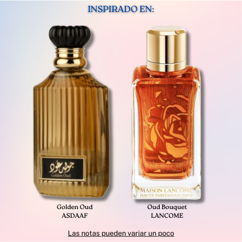 Golden Oud EDP 100 ML Unisex - Asdaaf (Inspirado en Oud Bouquet)