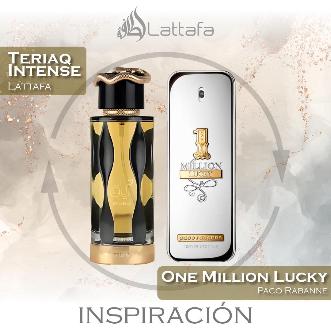 Teriaq Intense EDP 100 ML Unisex - Lattafa - (Inspirado en Paco Rabanne One Million Lucky)