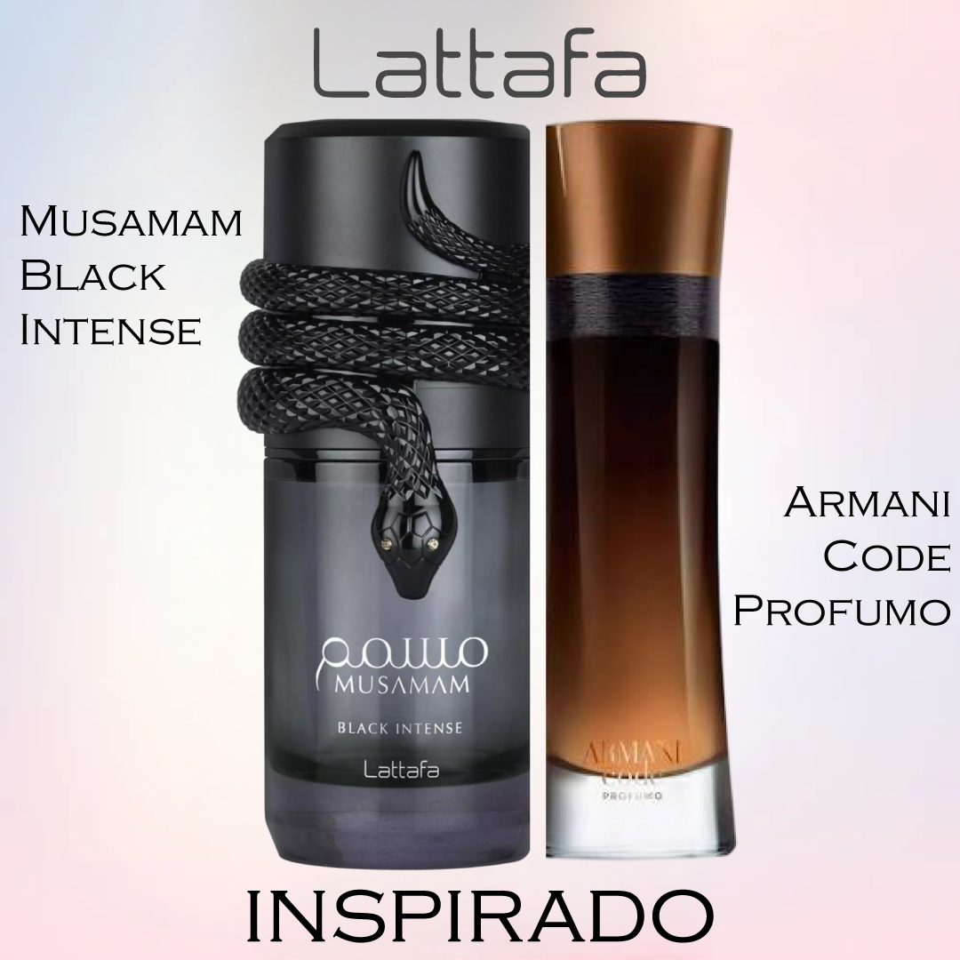 Musamam Black Intense EDP 100 ML Unisex - Lattafa - (Inspirado en Armani Code Profumo)