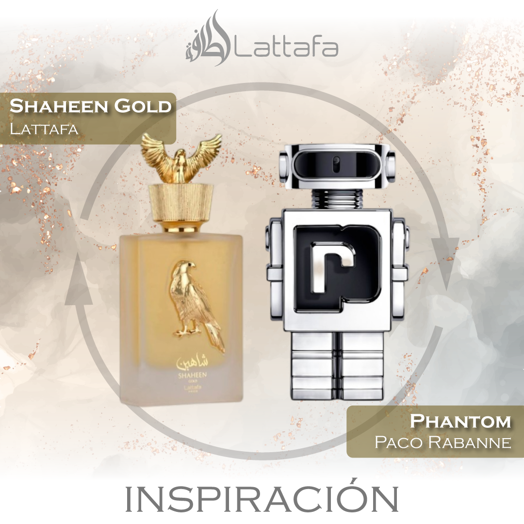 Shaheen Gold EDP 100 ML Unisex - Lattafa Pride - (Inspirado en Phantom)