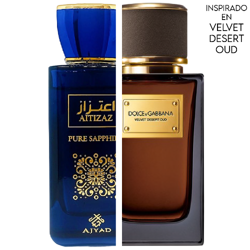 Aitizaz Pure Sapphire EDP 100 ML Unisex - Ajyad (Inspirado en Velvet Desert Oud)