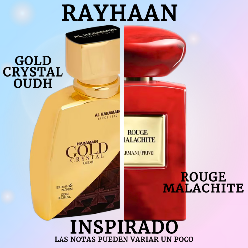 Gold Crystal Oudh Extrait De Parfum 100 ML for Men (Tester-Probador) - Al Haramain - (Inspirado en Armani Prive Rouge Malachite de Giorgio Armani)