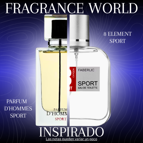Parfum D´hommes Sport EDP 100 ML - Fragrance World - (Inspirado en 8 Element Sport de Faberlic)