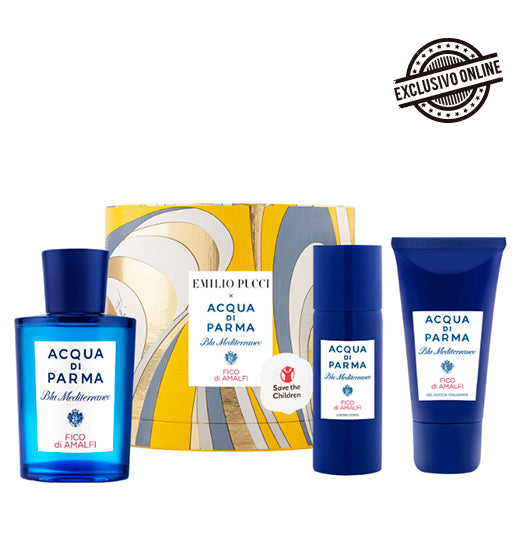 Blu Mediterraneo Fico di Amalfi EDT 75 ML + Shower Gel 40 ML + Body Lotion 50 ML  Unisex Estuche Acqua di Parma