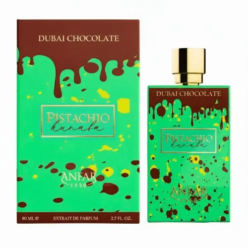 Dubai Chocolate Pistachio Kunafa 80 ML Extrait de Parfum Unisex - Anfar 1950 - (Inspirado en Yum Pistachio Gelato 33)