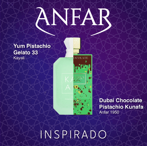 Dubai Chocolate Pistachio Kunafa 80 ML Extrait de Parfum Unisex - Anfar 1950 - (Inspirado en Yum Pistachio Gelato 33)