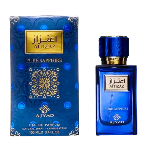 Aitizaz Pure Sapphire EDP 100 ML Unisex - Ajyad (Inspirado en Velvet Desert Oud)