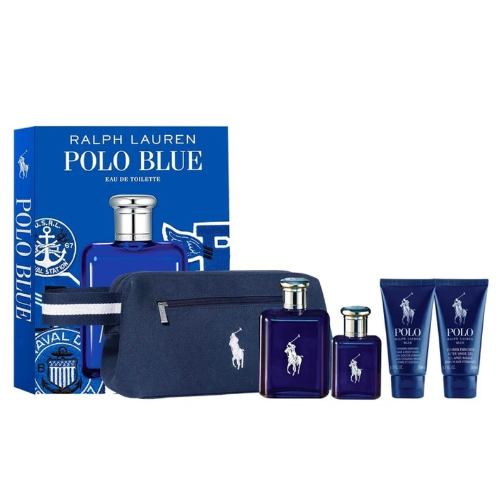Polo Blue EDT 125 ML + 40 ML+ Shower Gel 50 ML + After Shave 50 ML  Set - Ralph Lauren