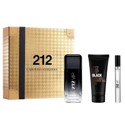 212 Vip Black EDP 100 ML + Travel 10 ML + Shower Gel 100 ML Estuche - Carolina Herrera