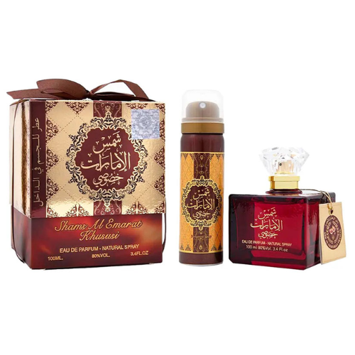 Shams Al Emarat Khususi EDP 100 ML + Deo Spray 50 ML Set -  Ard Al Zaafaran
