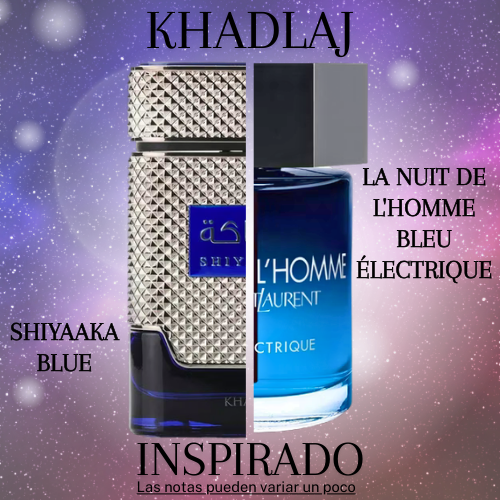 Shiyaaka Blue EDP 100 ML For Men - Khadlaj - (Inspirado en La Nuit de L'Homme Bleu Électrique).