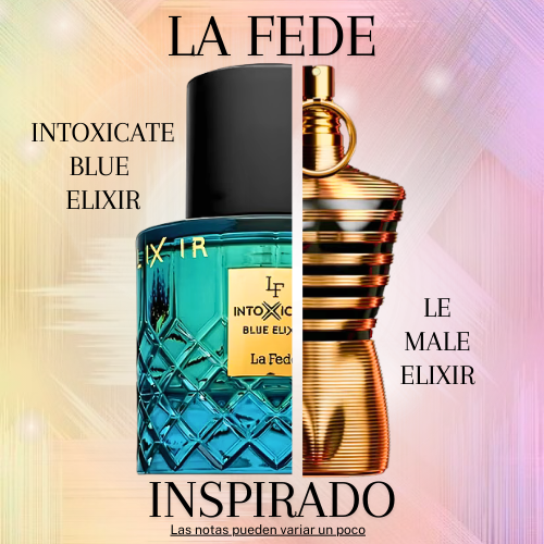 Intoxicate Blue Elixir Extrait De Parfum 100 ML Unisex - La Fede - (Inspirado en Le Male Elixir).
