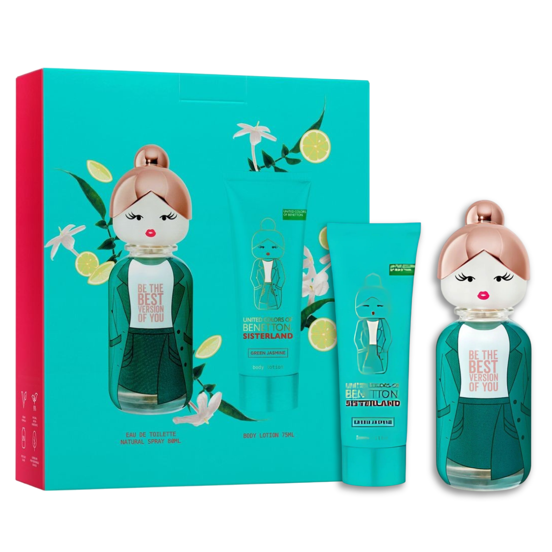 Sisterland Green Jasmine EDT 80 ML + Body Lotion 75 ML Estuche - Benetton