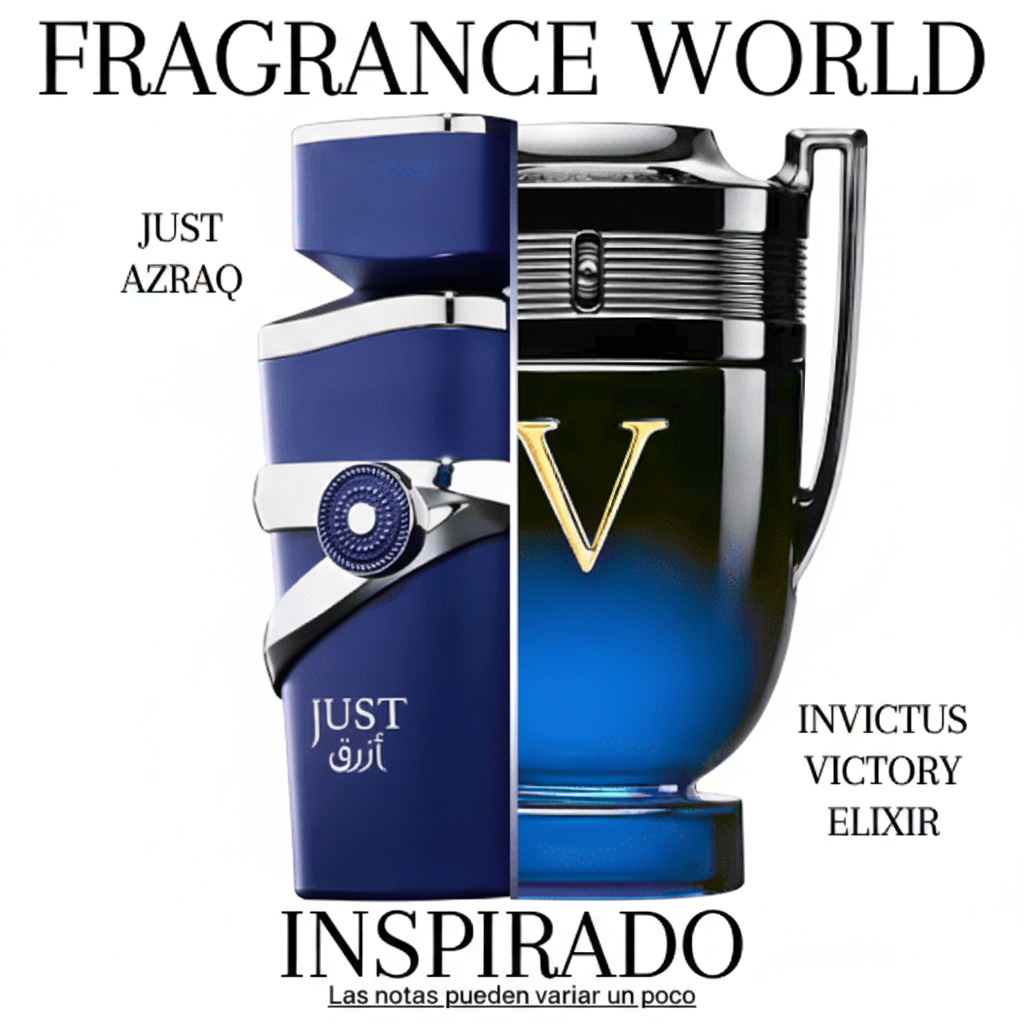 Just Azraq 100 ML EDP Unisex - Fragrance World - (Inspirado en Invictus Victory Elixir)