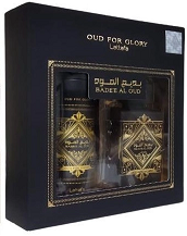 Badee Al Oud Oud For Glory EDP 100 ML + Deo 200 ML Set - Lattafa